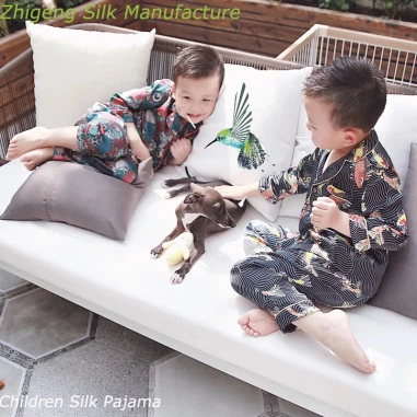 Egyedi nyomtatott gyerekek selyem pizsama
