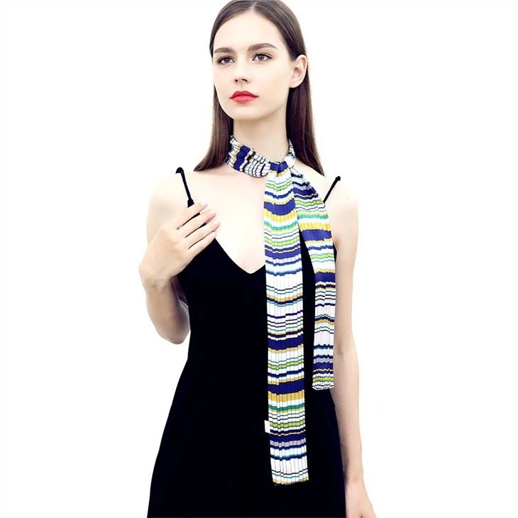 Digital Print Floural Silk Twilly Scarf