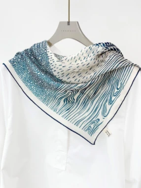 Fresh Blue Silk CDC Square Scarf